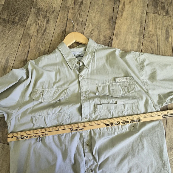 Columbia PFG (Performance Fishing Gear Men's Large Tan Outdoor Adventure Shirt - Picture 7 of 12